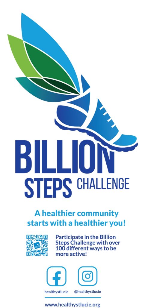 Healthy St Lucie Billion Steps Challenge Logo and QR Code